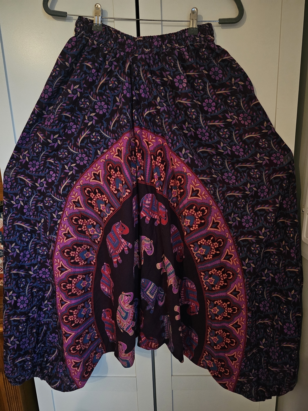 Vintage Belma 100% Cotton Harem Pants Made in India Boho Elephant Mandala Print